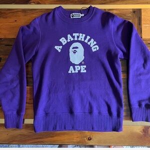 BAPE purple college crewneck